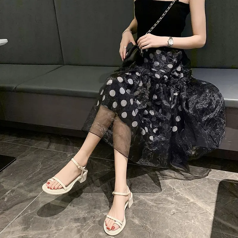 

Block Heels Female Sandal Clear Shoes Flip Flops Platform Med All-Match 2021 Women's Buckle Strap Chunky Girls Corrective Medium