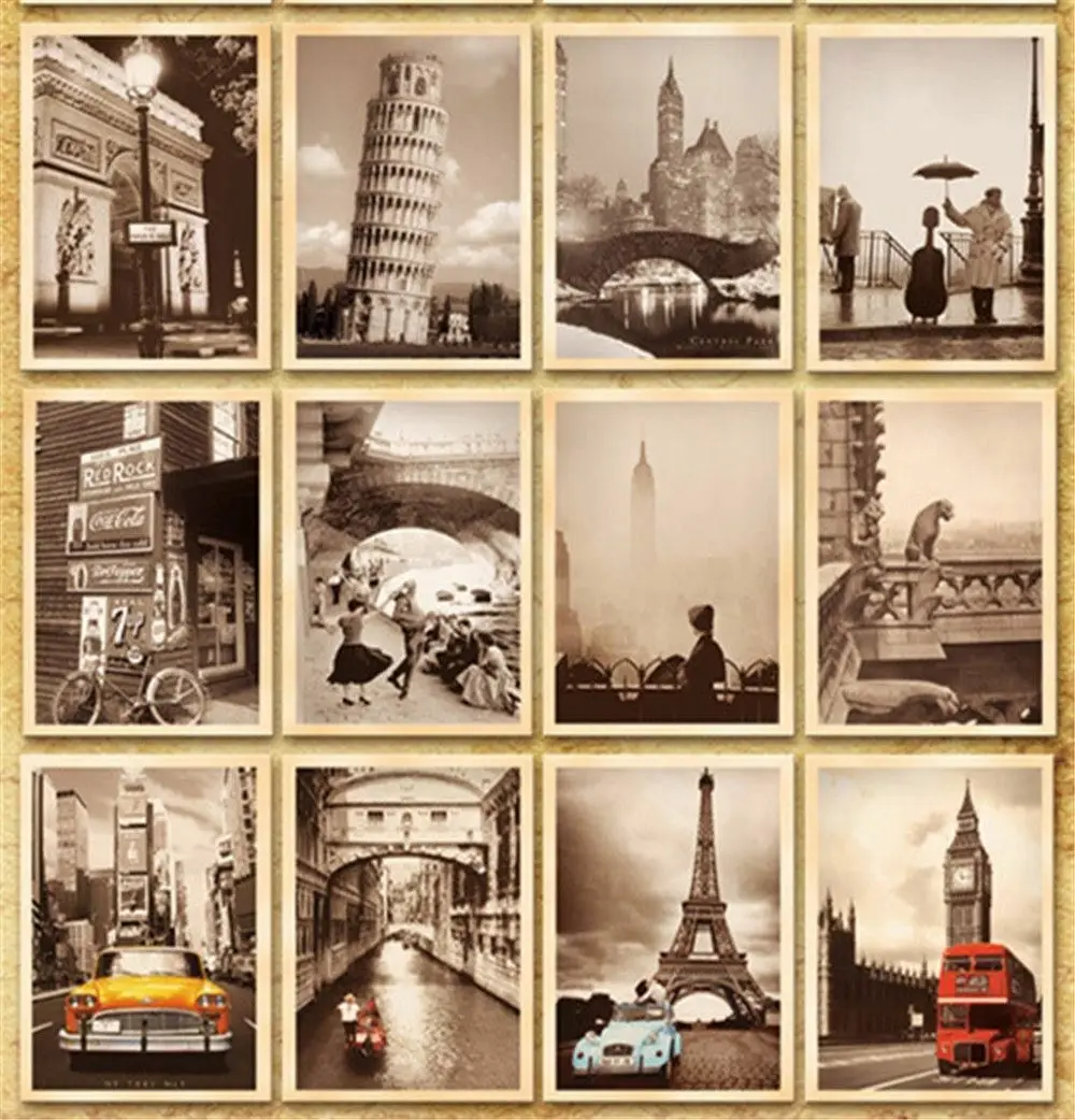 Лот из 32 открыток для путешествий винтажный пейзаж фото постер открытки | Дом и