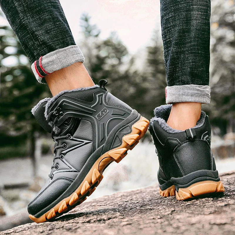 Мужские ботинки Мужская зимняя обувь Повседневные модные зимние из натуральной