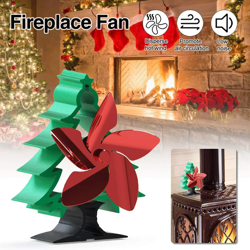 Heat Powered Stove Fan 5 Blades Fireplace Fan for Home Wood Log Burner Fireplace Auto-circulating Warm Air Eco Friendly In Stock