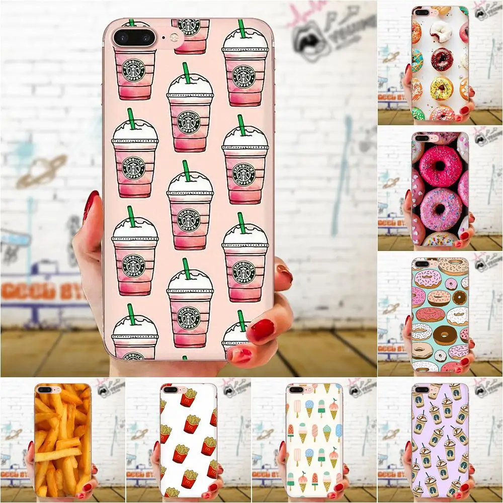 Пончики пицца мягкий пользовательский дизайн для Huawei Honor 5C 5X 6A 6X 7 7A 7X 8 8A 8S 8X 9 10 30 Lite