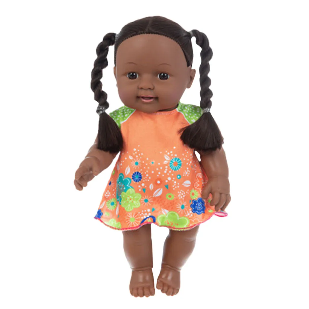 

Black African Doll For Children Kid Todder Boys Cute Bald Black 30cm Boneca Silicone Vinyl Soft Baby Toy Jugetes Para Nino