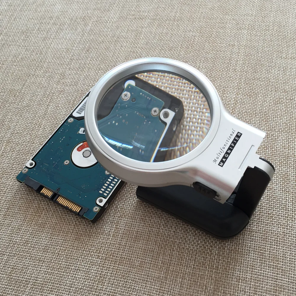 

3X 60mm LED Lamp Light Folding Handheld Jewellery Magnifier Magnifying Glass Loupe Lens For Watch Repair Working Reading