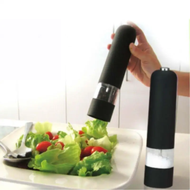 

Electric Salt and Pepper Grinder Battery Operated Stainless Steel Spice Mills with Light Button Peppercorn and Sea Salt Mills
