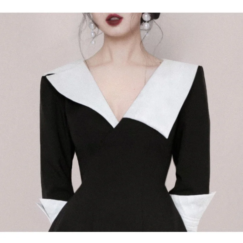 

Dress Sexy Temperament Famous Style Design Goddess Fan Bump Color Skirt