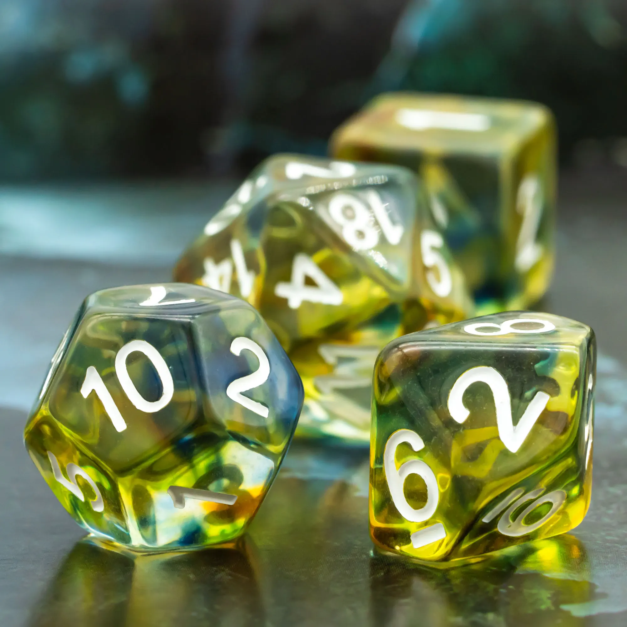 Poludie 7Pcs/Set New Dice Set D4~D20 Imitation Coloured Glaze Polyhedral RPG for Role-Playing Board Game ​MTG D&ampD - купить по