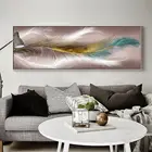 Современная Абстрактная картина с изображением разноцветных перьев на холсте, скандинавский постер, Настенная картина для гостиной, домашний декор без рамки