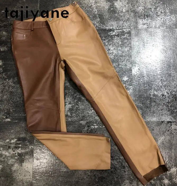 Tajiyane Pants for Women Genuine Leather Trousers Women's Real Sheepskin Pencil Pants High Waist Trousers Spodnie Damskie TN2137