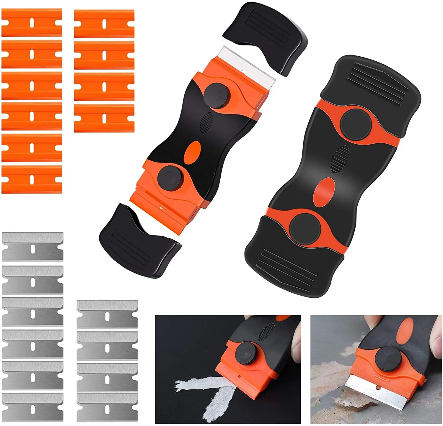 

Ceramic Hob Scraper, Label Removal Tool, with 20Pcs Replacement Scraper Blade, Used to Remove Stains on Furniture and Glass