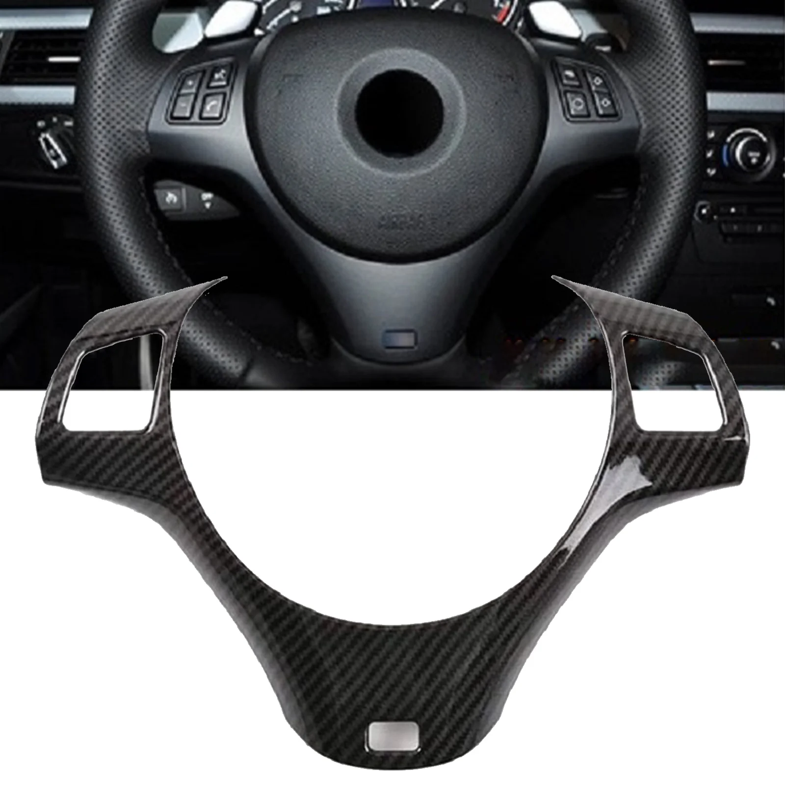 

Car Interior Steering Wheel Decoration Cover Trim For-BMW 3 Series E90 E92 E93 2005-2012 LHD Automobiles Accessories Parts New