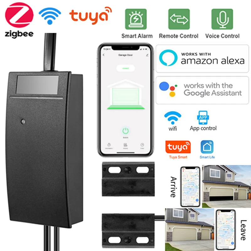 

Смарт-контроллер для открывания Гаражных дверей Tuya, Wi-Fi, работает с Alexa Echo Google Home SmartLife/Tuya