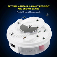 electric fly trap automatic trapping food flycatcher mute safety efficient spin eliminate pests flies traps garden kitchen home