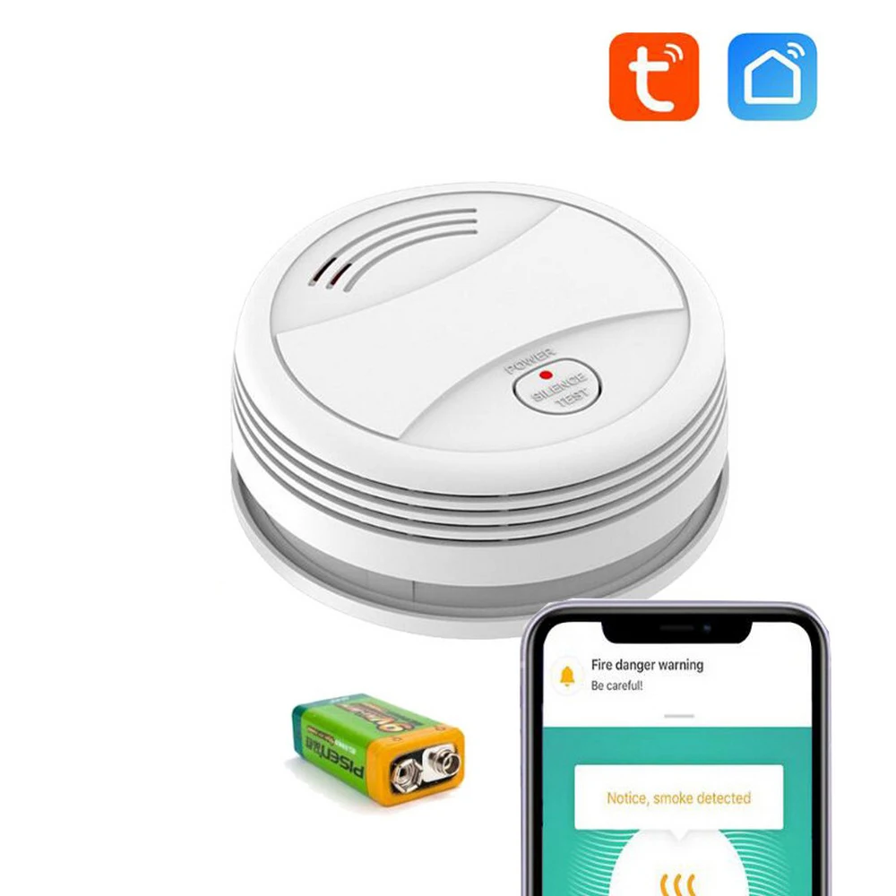 

Smart WIFI Smoke Sensor Detector Independent Smoke Alarm Wireless Security System Smart Life Fire Alarm Sensor for Kitchen Home