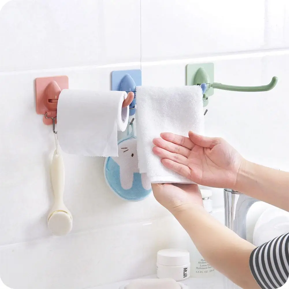 Studyset 2 шт. вращающийся гвозди Бесплатный настенный держатель для полотенец клей