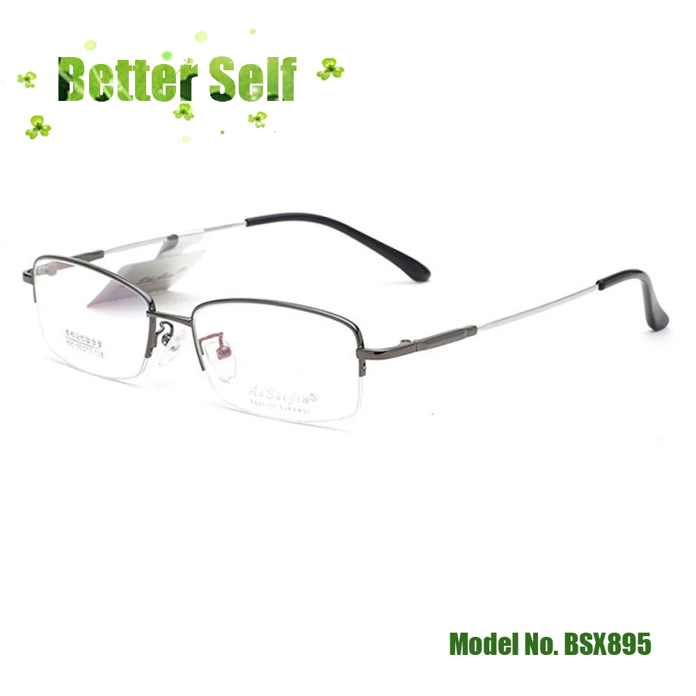 Очки мужские Полуободковые из титанового сплава Металлические очки с памятью