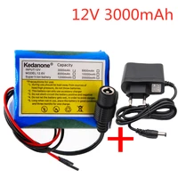 kedaone 12v 3000mah 18650 lithium ion rechargeable battery pack dc suitable for cctv camera cam monitor 3a battery 12 6v