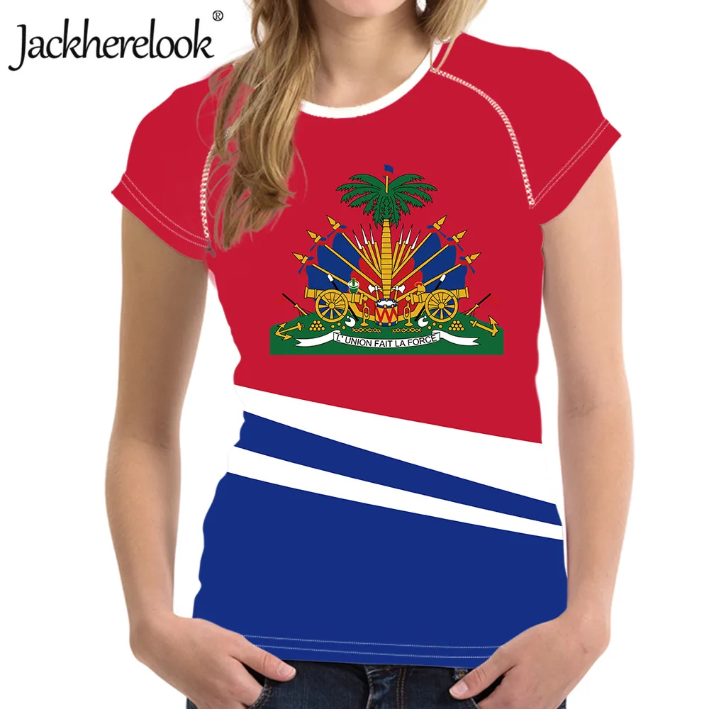 

Jackherelook Haiti Flag Print Harajuku T Shirts for Teen Girls Women Short Sleeve Tops Clothes Summer O Neck Tshirt Ladies Tee