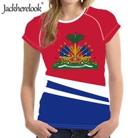 jackherelook haiti flag print harajuku t shirts for teen girls women short sleeve tops clothes summer o neck tshirt ladies tee