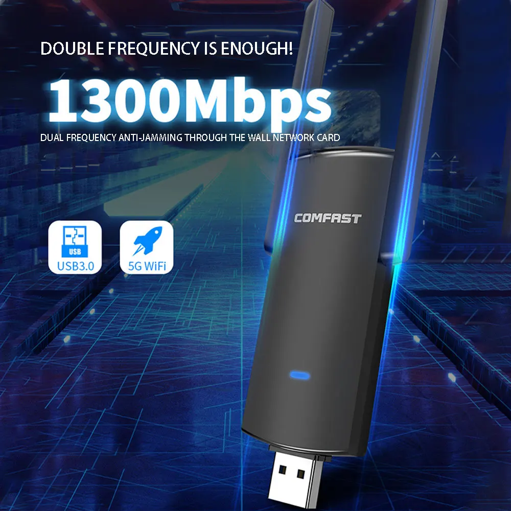 

USB WiFi адаптер 1300 Мбит/с/1200Mbps2.4G/5,8G WiFi антенна двухдиапазонная 802.11b/n/g/мини беспроводная компьютерная сетевая карта получения