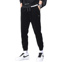 casual mens autumn winter classic sweatpants thicken warm pants cashmere solid color trousers for men fleece outdoors joggers