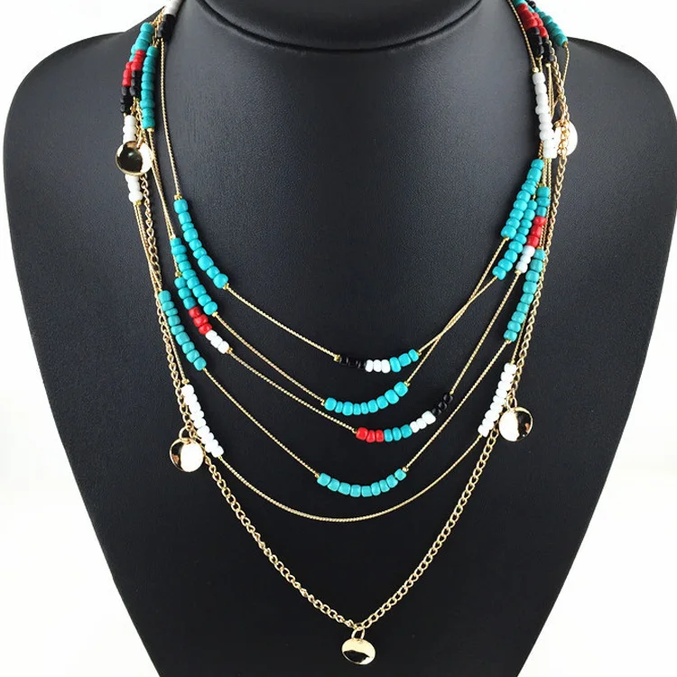 Модные бусины в виде риса темперамент 100 галстук ожерелье лаконичные