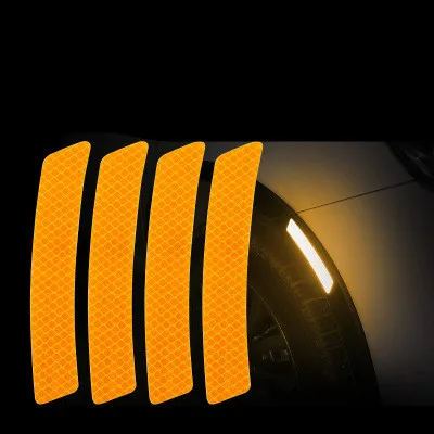 4pcs-A8 Автомобильные наклейки Универсальный Безопасный предупреждающий знак светоотражающая лента Авто внешний шлем для мотоцикла, байка супер кристаллическая решетка светоотражающая - Цвет: 4pcs-A8