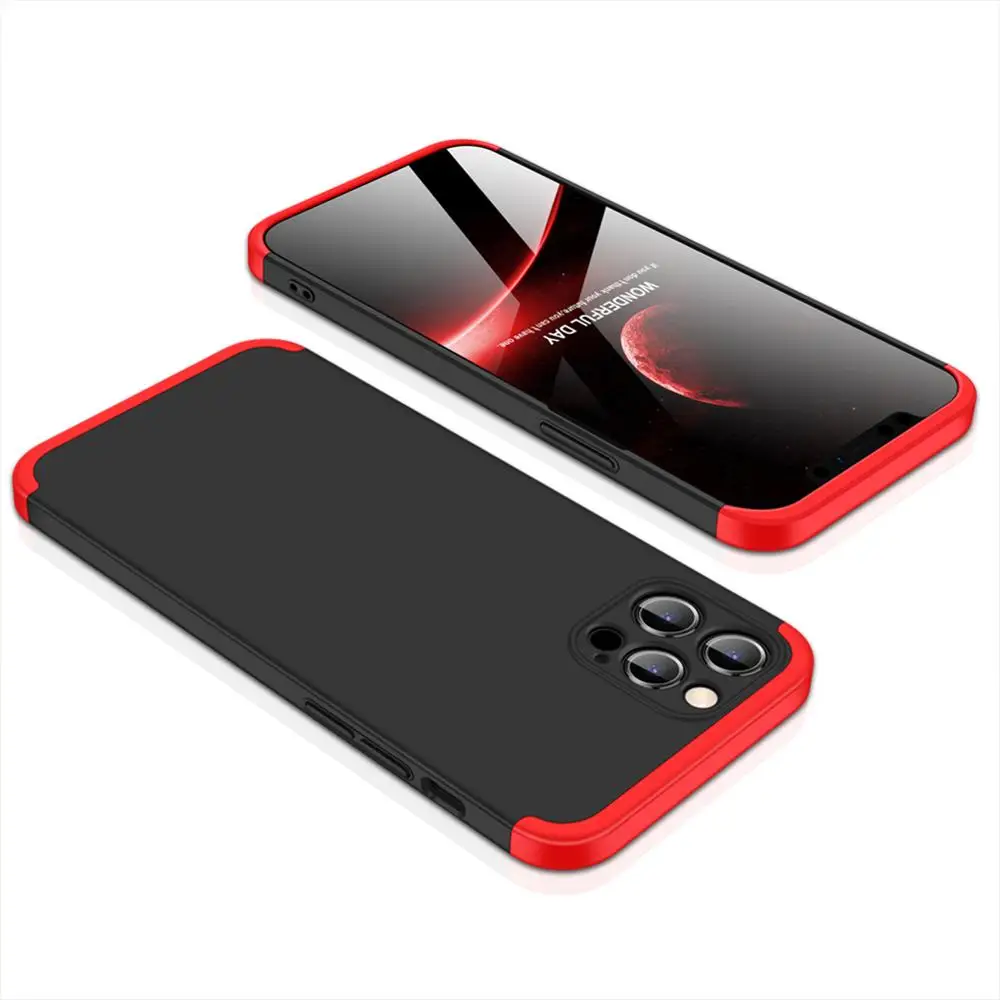 

For iphone 12 Pro Max Case 360 Degree Full Body Hard Cover Case For iphone 12 Pro Hybrid Shockproof Case + Tempered Glass Film