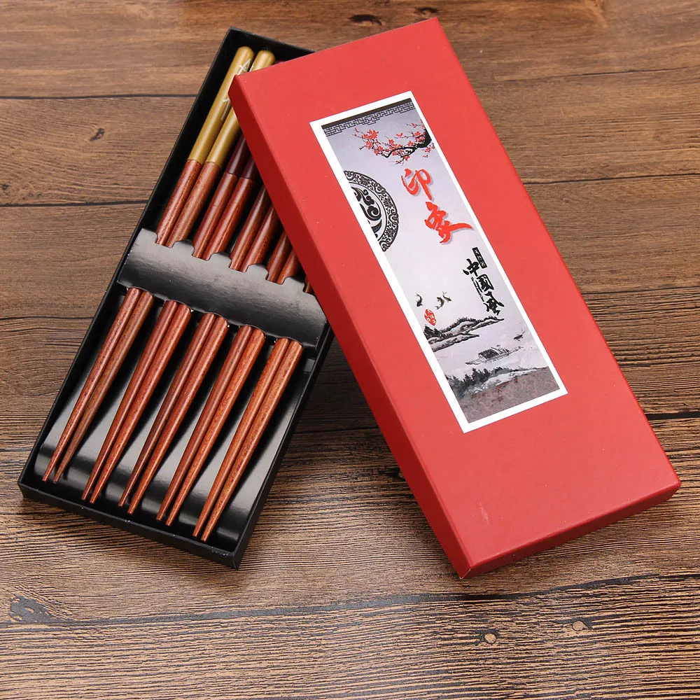 

Палочки для еды многоразовые из натурального Букового дерева, 5 пар