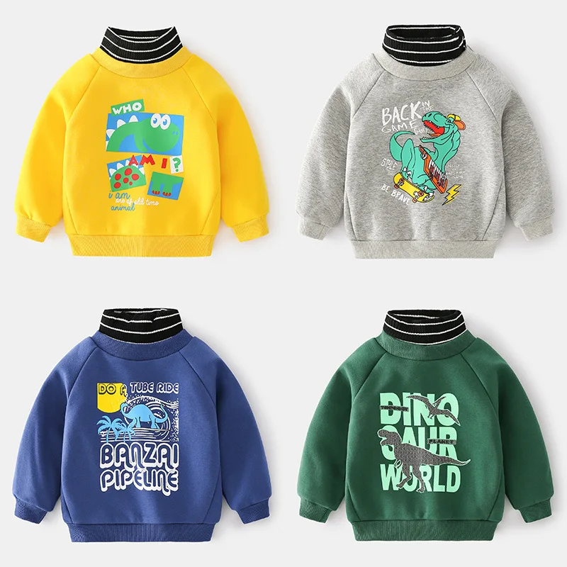 

Boys Winter Sweatshirts Kids Clothes Hooded Striped Tops
