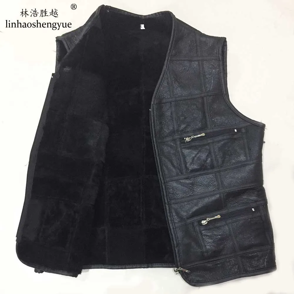 Жилет Linhaoshengyue из натуральной овчины |