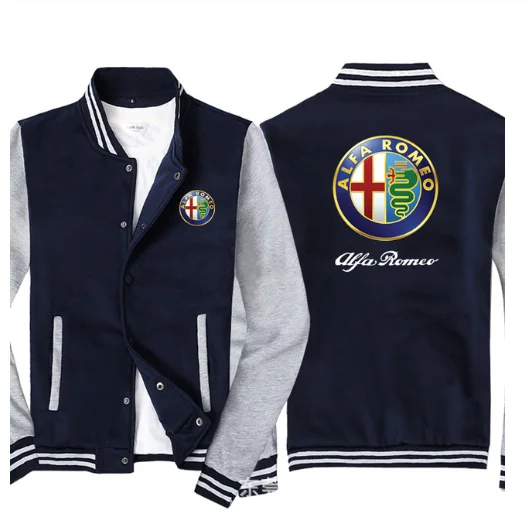 

2020 NEW Baseball Jacket Spring Autumn Fleece Cotton Slim Fit Jacket Alfa Romeo Car Logo Sweatshirt Fashion Hip Hop