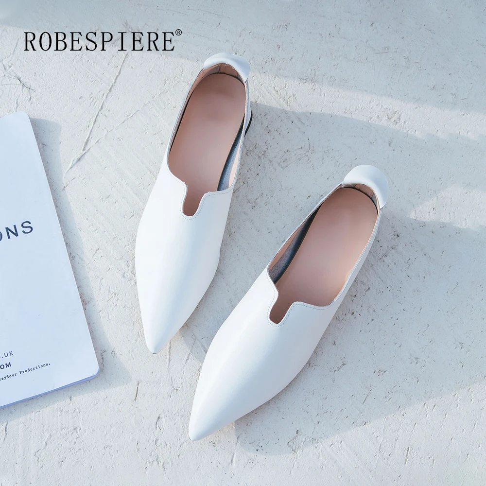 Женские туфли-лодочки на низком каблуке ROBESPIERE повседневные модельные туфли из