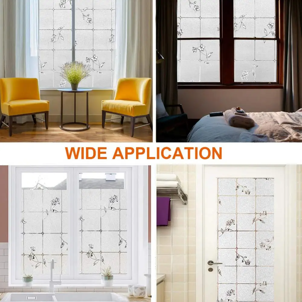 Витражная 3D пленка для окон матовая самоклеящаяся уединенная наклейка