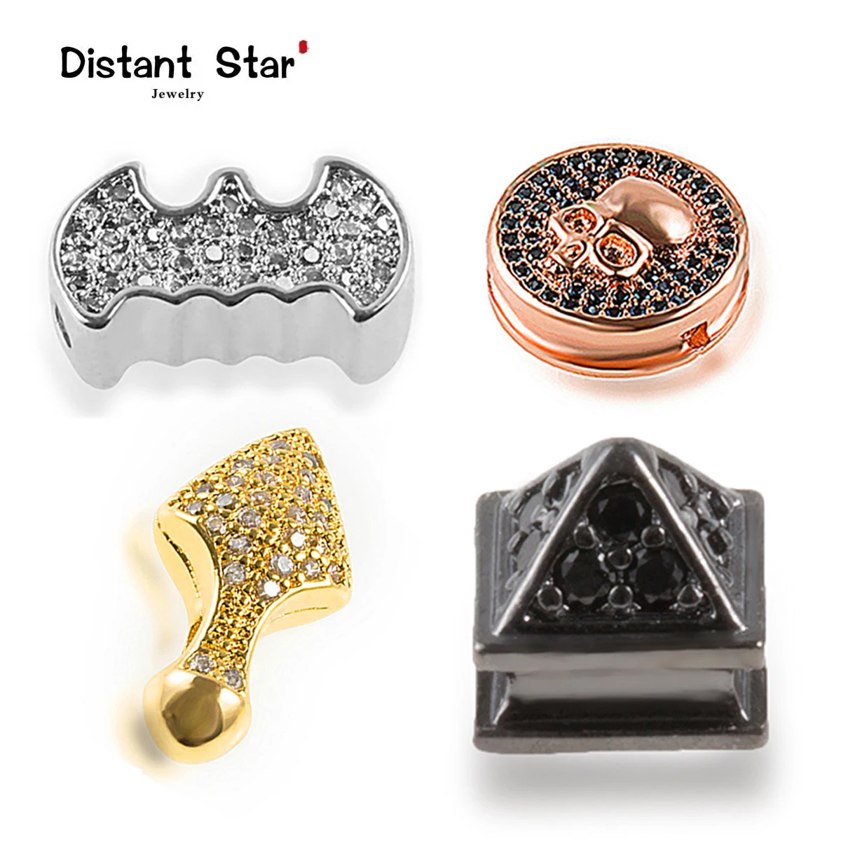 

7,6*8,1/8*13,9 мм Высокое качество микро паве CZ Необычные формы бусины браслет персонализированные ювелирные изделия Модные аксессуары