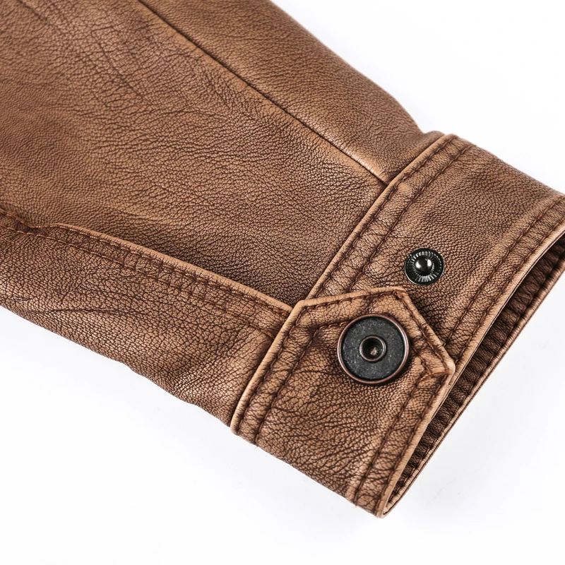 Мужская кожаная куртка из ПУ кожи повседневная мотоциклетная Байкерская