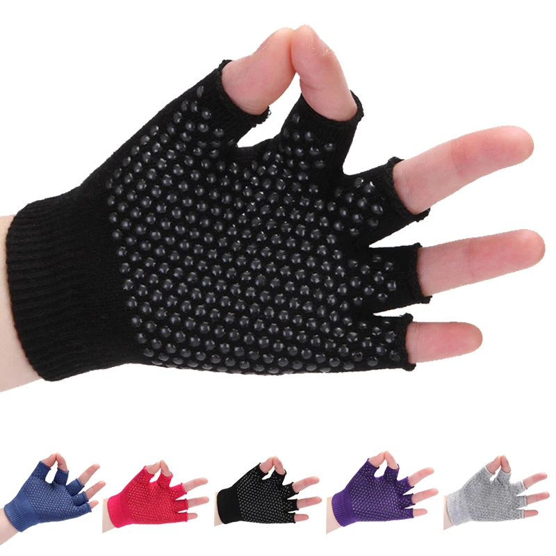 

New No-slip Yoga Gloves Unisex Half Finger Grip Knitted Warm Gloves Building Strength Training Sports Workout Bike Cycling