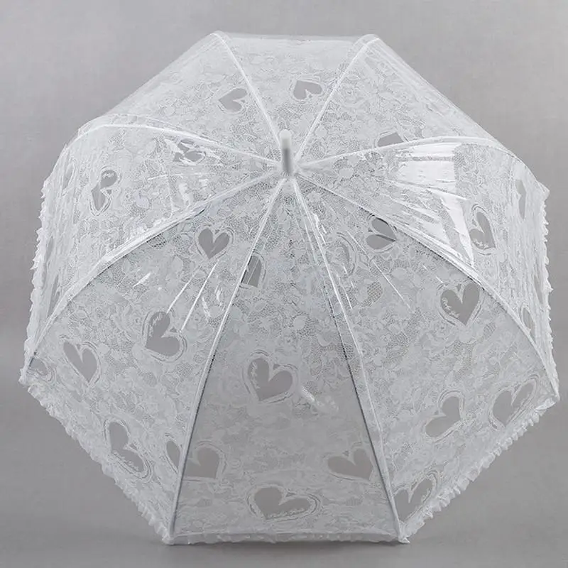 Женский кружевной зонтик с длинной ручкой имитацией кружева | Дом и сад