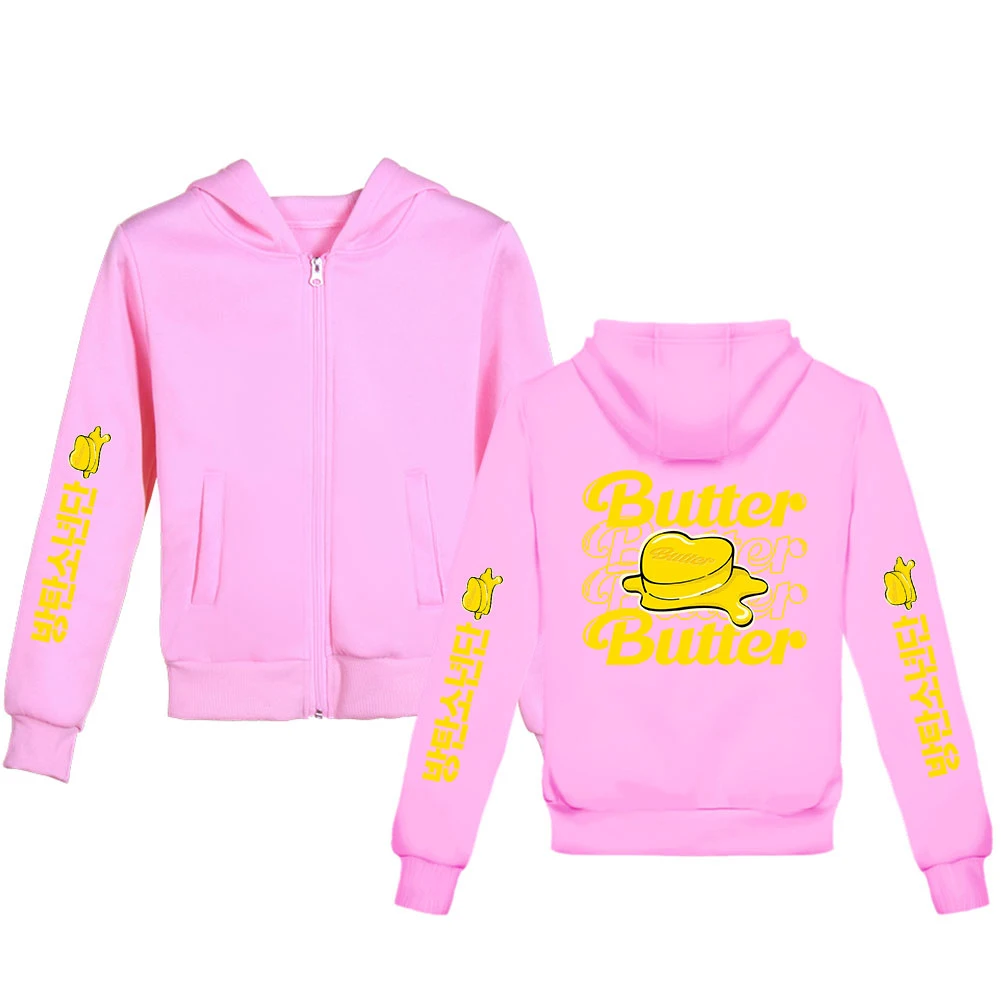 

BTS Butter Hoodie Kids Hoodies Sweatshirt K pop Boys and Girls Plus Velvet Autumn Winter Fashion Clothing