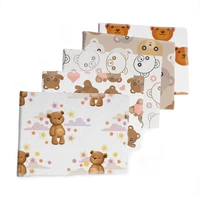 cute bear polyester cotton fabric printed twill fabrics sheet diy dress handbag sewing materials 50145cm