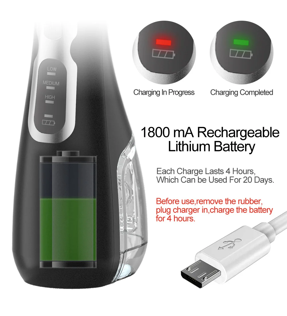 Портативный ирригатор для полости рта Flosser USB перезаряжаемая зубная струйная