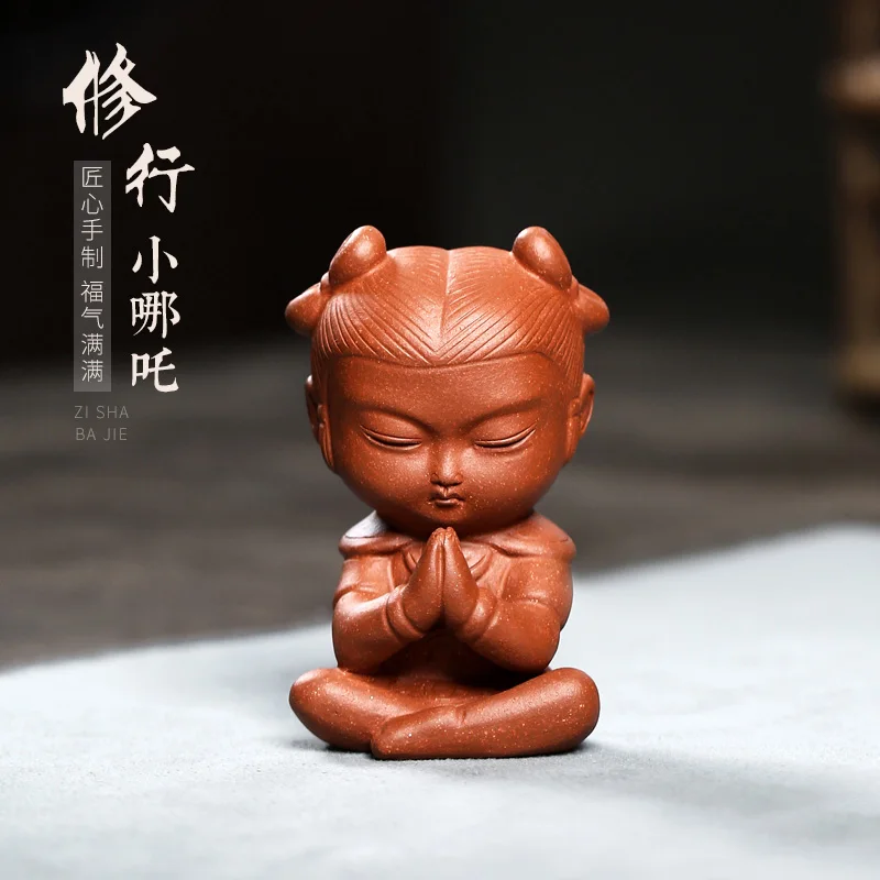 

★Two 】 yixing pure manual cut slope mud purple sand tea pet furnishing articles play small practice which zha personality