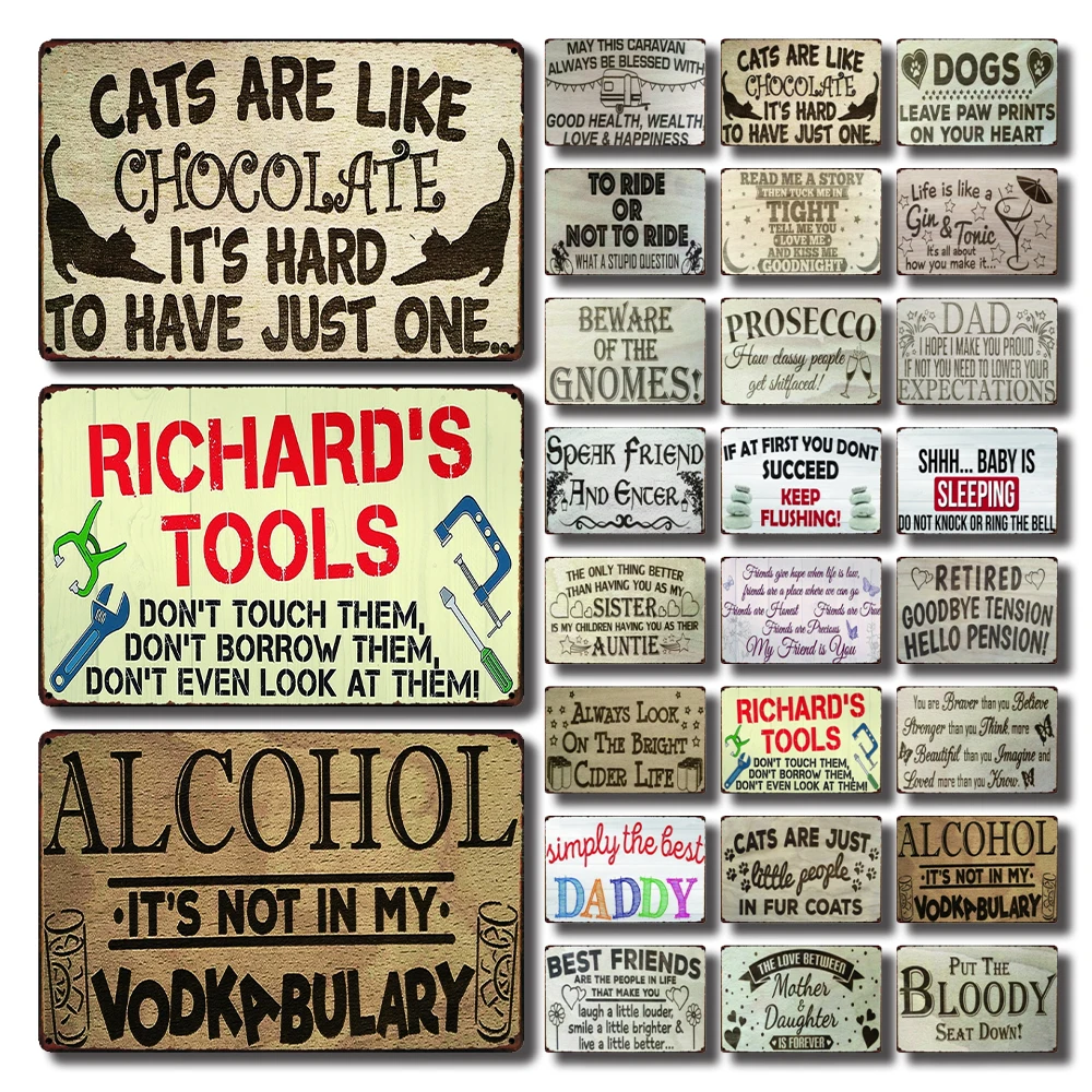 

[ Kelly66 ] Cats Are Like Chocolate Alcohol Tools Tin Poster Metal Sign Home Decor Bar Wall Art Painting 20*30 CM Size LAT-16
