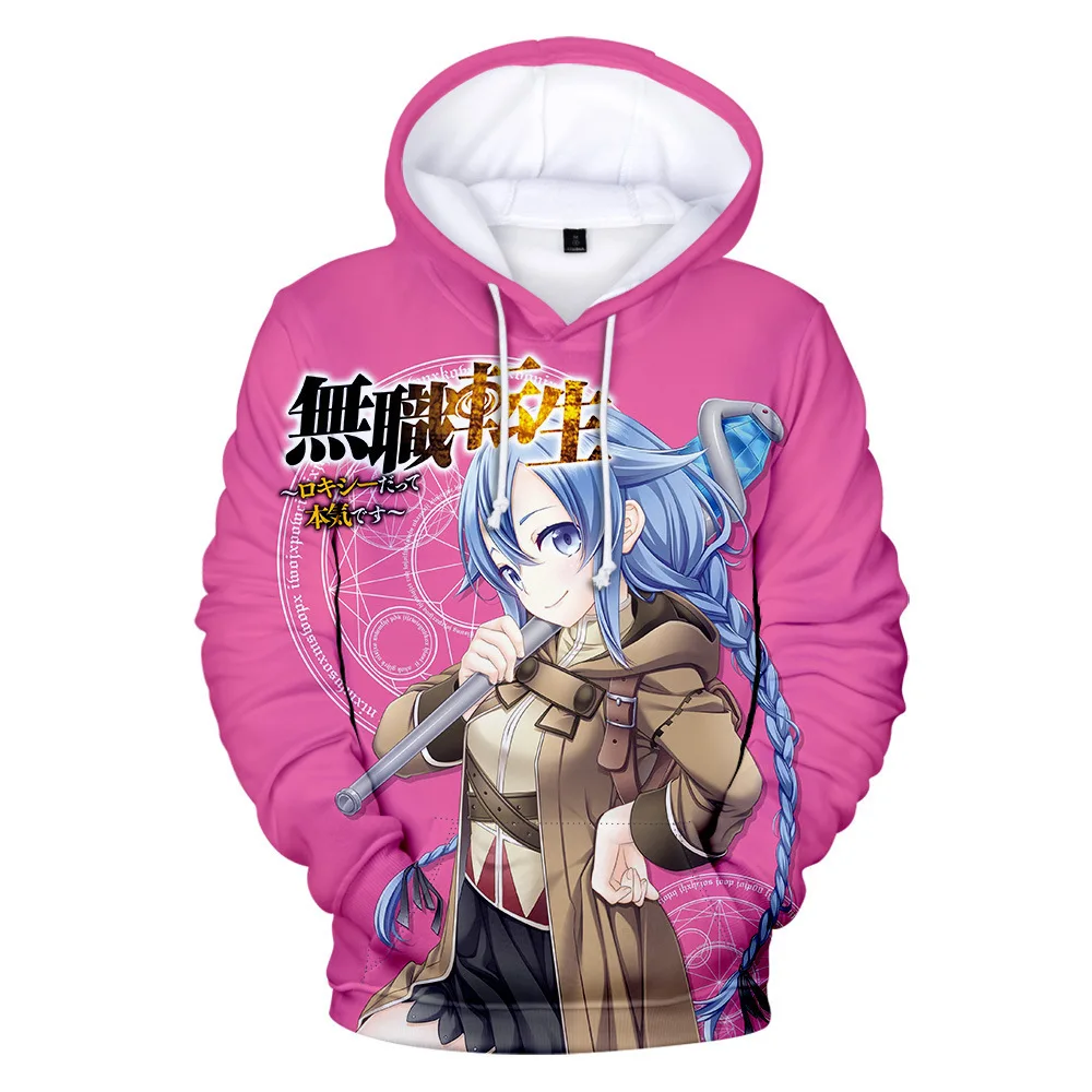 

2021, классические толстовки Mushokutensei, уличная рубашка с 3D принтом, мужской/женский модный пуловер, весенне-осенняя повседневная толстовка для ...