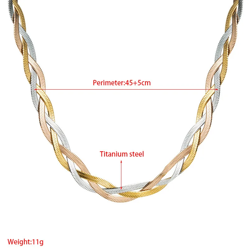 

2021 New Blade Snake Chain Necklace for Women Three Layers of Colors Jewelry Accessories Choker Girl Free Shipping Items DIY