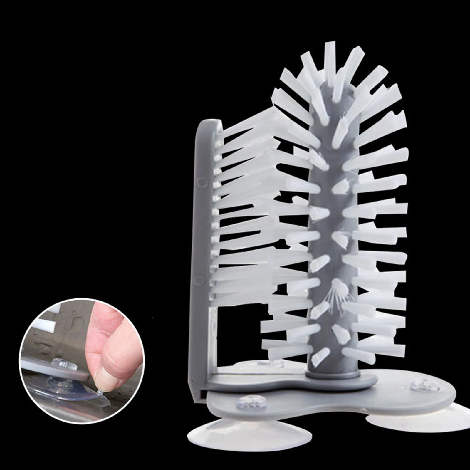 

1pc PP Suction Wall Lazy Cup Brush Glass Cleaning Brush Kitchen 360 degree Rotating Water Cup Tea Cup Brush Cup Teacup Brush