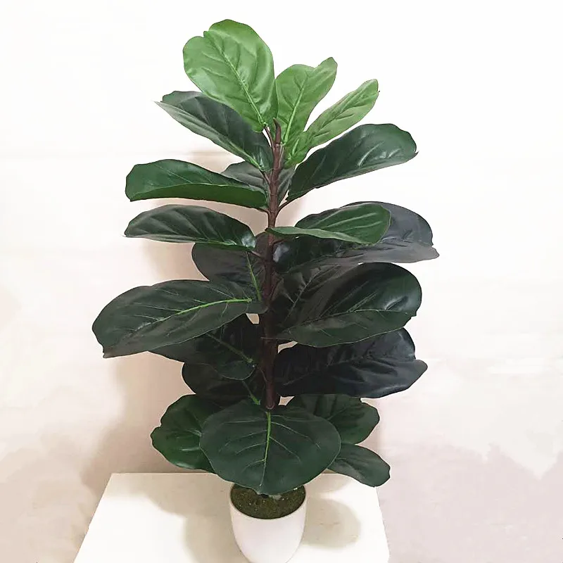 60-122CM 3 forchette artificiale Banyan ramo terra verde piante finte realistico plastica palma fai da te soggiorno decorazione domestica