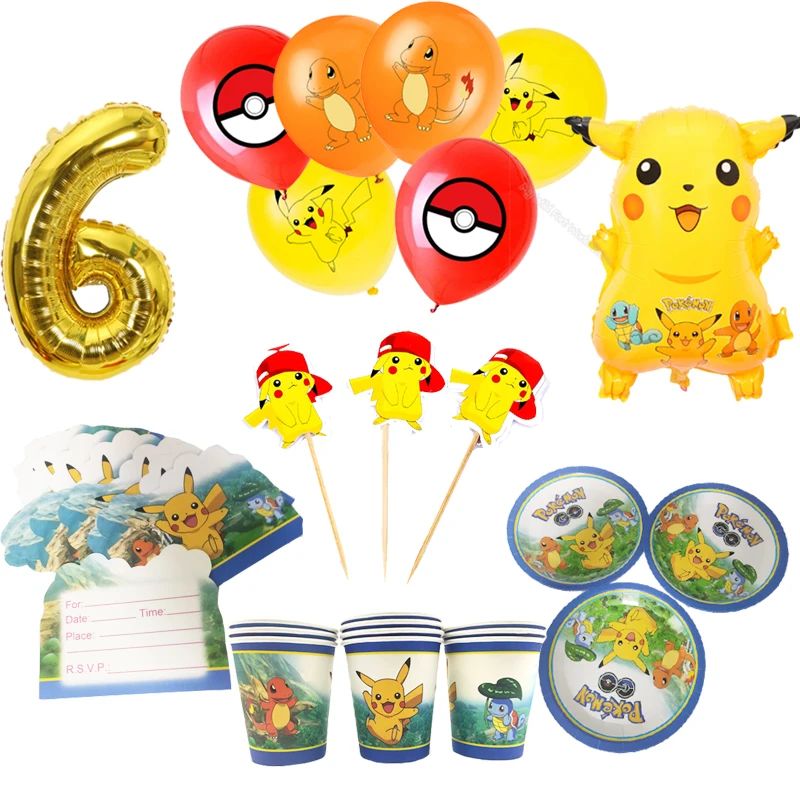 Пикачу на день рождения вечерние поставки Покемон клипсы для воздушных шаров