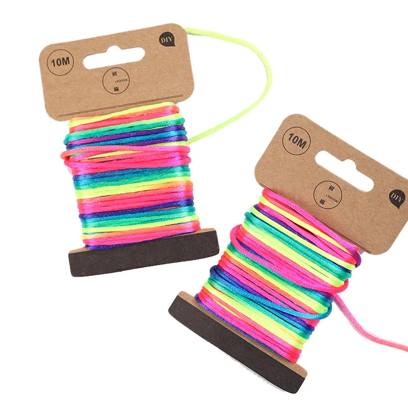 

IBOWS 2.5mm*10m Multicolored Gradient Rope Braided Line Handmade DIY Braided Bracelet Pendant Jewelry Decoration Gift Wrap Cord