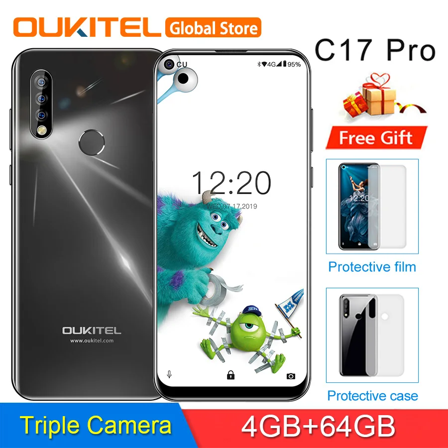 OUKITEL C17 Pro смартфон с 6 35 дюйма 4 Гб ОЗУ 64 ПЗУ MT6763 4G Распознавание отпечатков пальцев