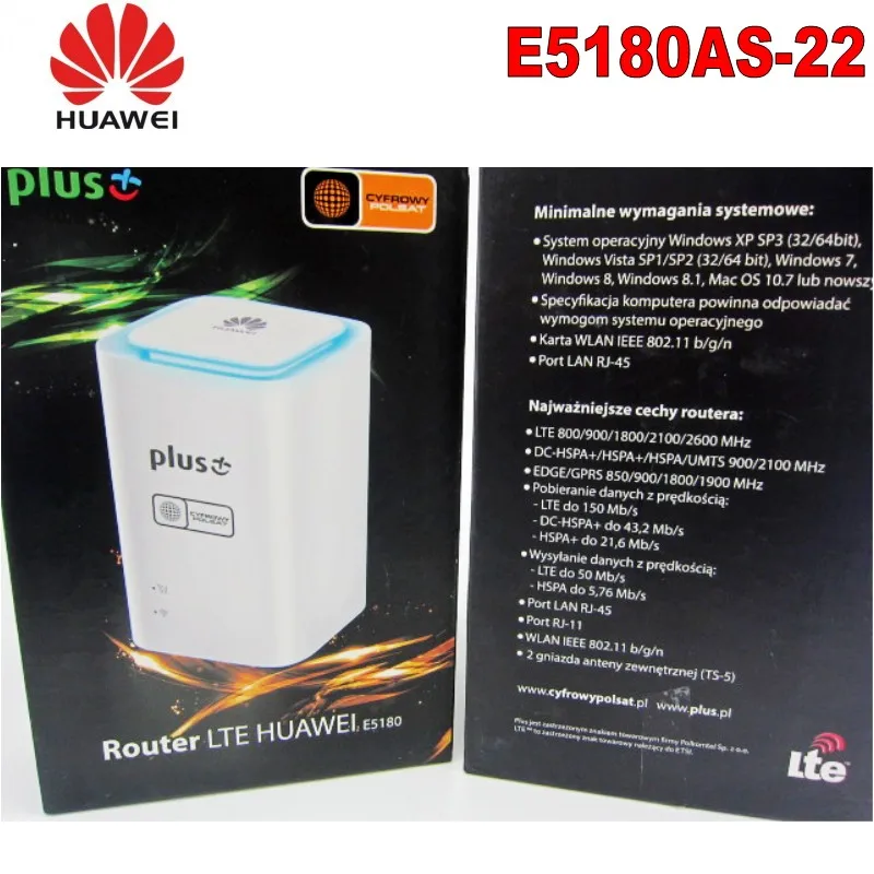 

HUAWEI E5180 e5180as-22 4G 2G 3G LTE 150Mbps UNLOCKED NEW Router VOIP BOXED
